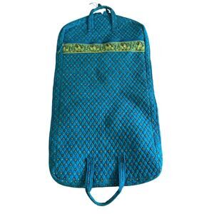 Country Provencal Quilted Cotton Garment Bag Turquoise Green Paisley Storage Bag